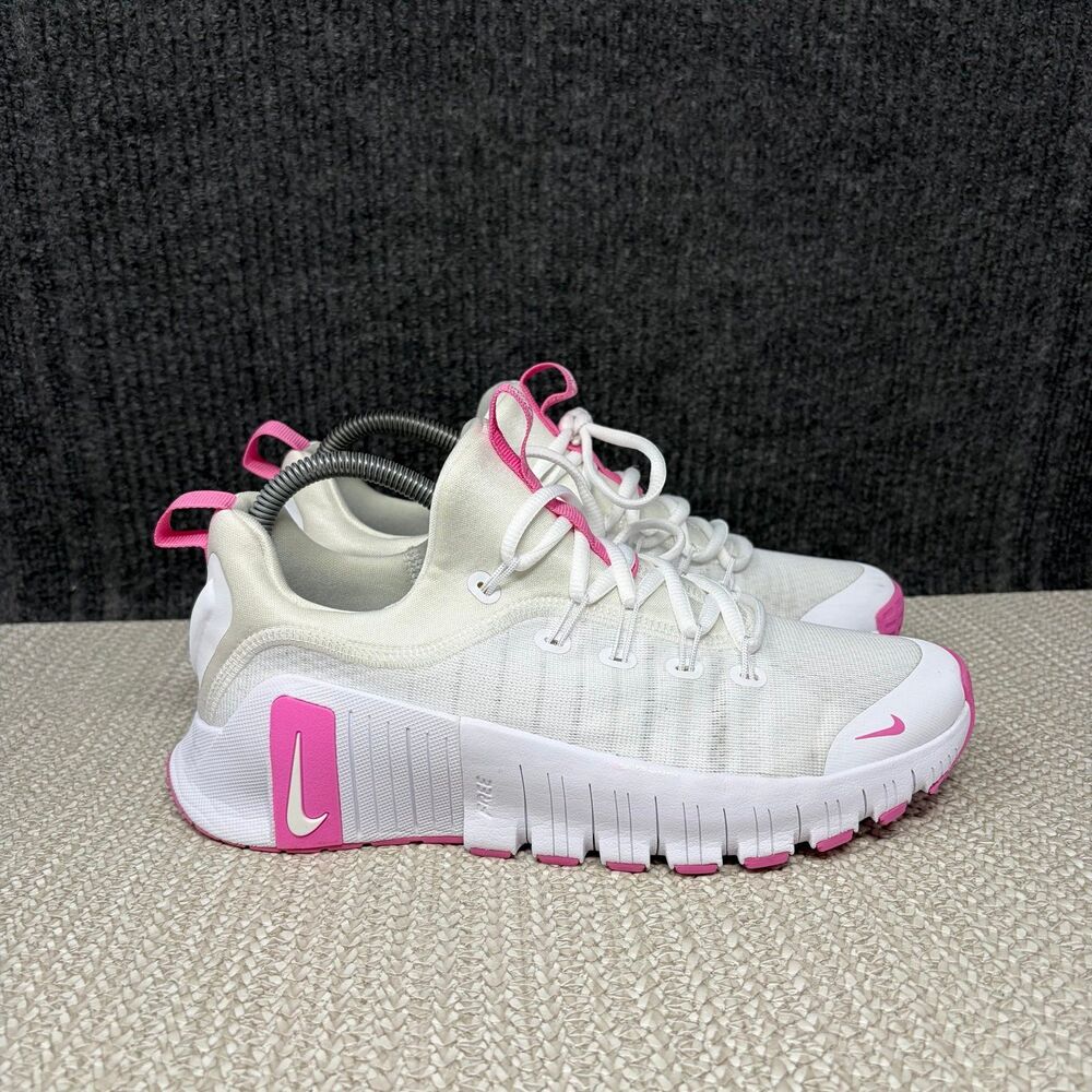 Nike Free Metcon 6 White Pink Athletic Training Shoes Women’s 8.5 FJ7126-109